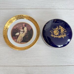 Limoges ornate trinket box and trinket dish